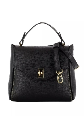 VISONA` twist-lock leather tote bag - Black