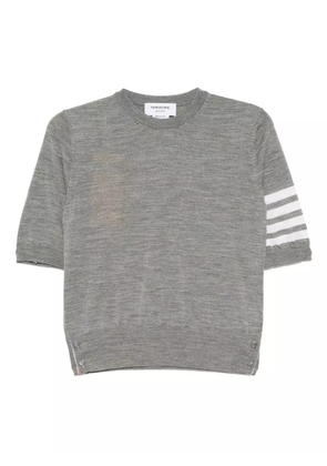 Thom Browne RWB-stripe knitted T-shirt - Grey