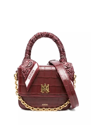 AMIRI crocodile-effect scarf-handle tote bag - Red