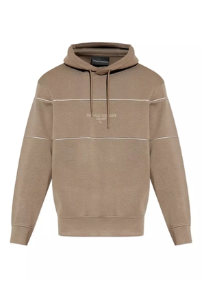 Emporio Armani logo-print hoodie - Neutrals