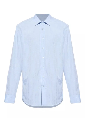ETRO paisley-embroidered long-sleeved shirt - Blue