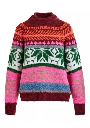 Essentiel Antwerp Irelando geomwtric-pattern sweater - Pink