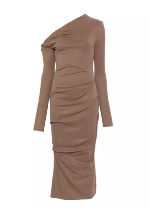 Paris Georgia Manahou one-shoulder draped dress - Neutrals