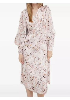 Bruuns Bazaar puff-sleeve marble-print dress - Pink