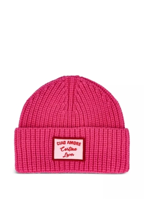 Giada Benincasa ribbed-knit patch hat - Pink