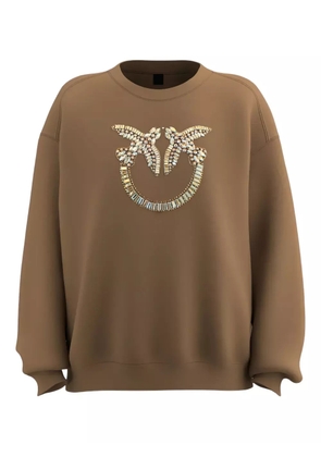PINKO bird-embellished sweatshirt - Brown