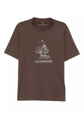 Brunello Cucinelli graphic-print cotton T-shirt - Brown