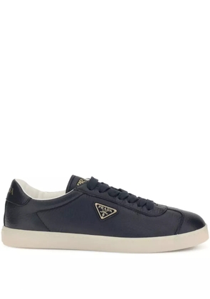 Prada triangle-logo leather lace-up sneakers - Black