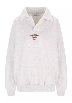 Giada Benincasa polo-neck embroidered sweatshirt - Grey