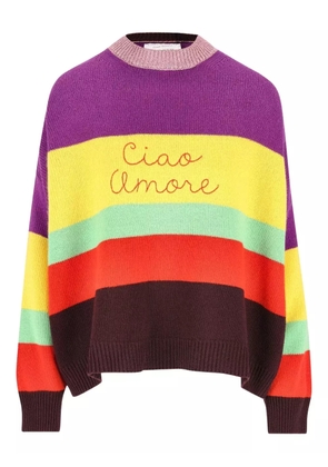 Giada Benincasa striped embroidered sweater - Purple