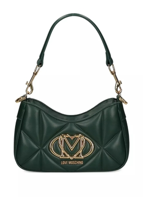 Love Moschino quilted logo-plaque shoulder bag - Green