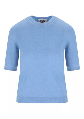 ALPHA STUDIO short-sleeve cashmere top - Blue