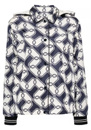 Moncler Iasone graphic-print hooded jacket - Blue