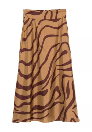 Raquel Diniz wave-print midi skirt - Neutrals