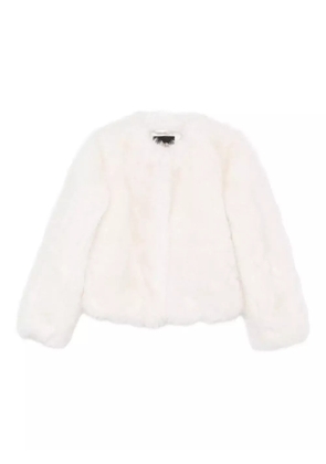 Maje faux-fur cropped jacket - White