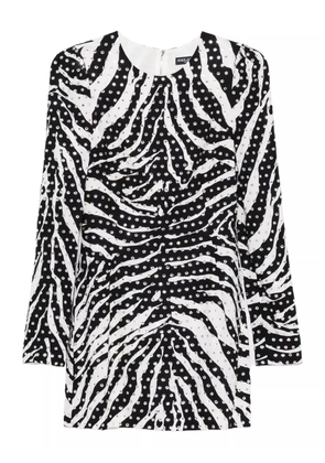Dolce & Gabbana zebra-print crystal-embellished mini dress - White