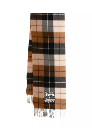 CARNE BOLLENTE checked wool scarf - Brown