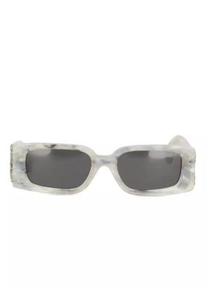 Off-White marbled-effect arrow-logo sunglasses - Grey