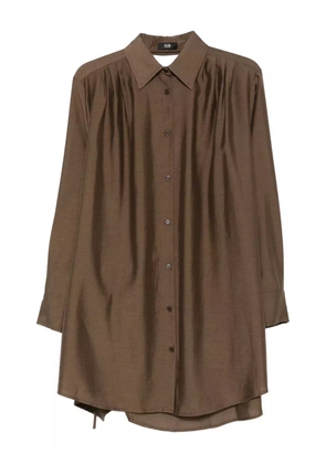 Eleh pleated button-front shirt - Brown