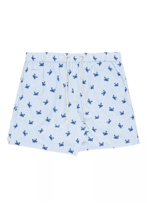 MC2 Saint Barth crab-print striped swim shorts - Blue
