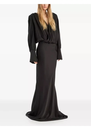 ROTATE BIRGER CHRISTENSEN chiffon long-sleeve maxi dress - Black
