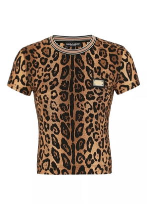 Dolce & Gabbana leopard-print crew-neck T-shirt - Brown
