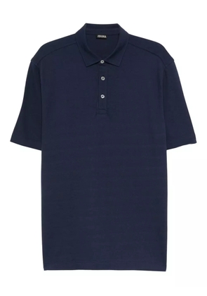 Zegna short-sleeve button polo shirt - Blue