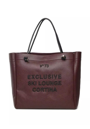 V°73 Cortina embroidered-lettering tote bag - Purple
