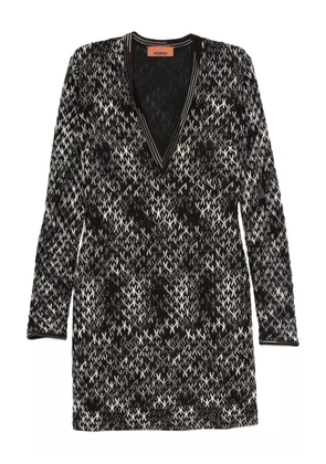 Missoni geometric-pattern V-neck dress - Brown