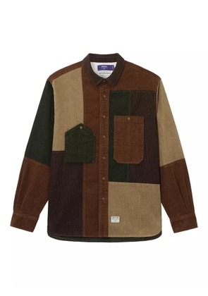 aftermaths patchwork corduroy shirt - Brown