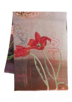 Faliero Sarti floral-print silk scarf - Red