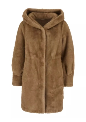 Giovanni Paris hooded faux-fur coat - Brown