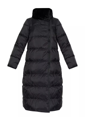 Emporio Armani quilted fur-trimmed coat - Black