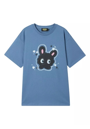 Mini Cream bunny-print cotton T-shirt - Blue