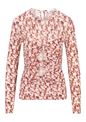 ISABEL MARANT floral-print tie-back top - Red