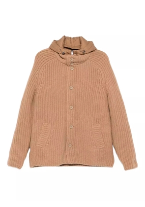 Herno hooded ribbed-knit jacket - Neutrals