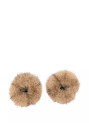By Malene Birger Elbie faux-fur wrist cuffs - Brown