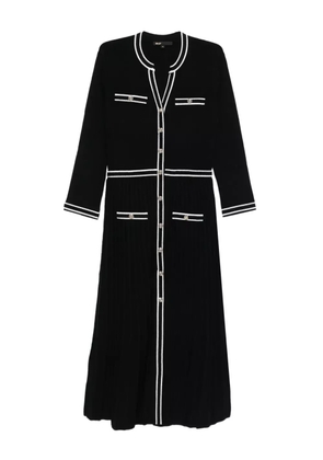 Maje pleated button-front knit dress - Black