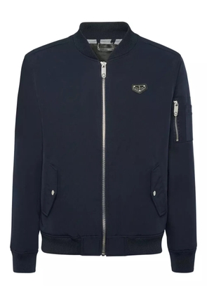 Philipp Plein logo-plaque bomber jacket - Blue