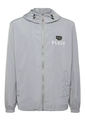Philipp Plein logo-plaque hooded jacket - Grey