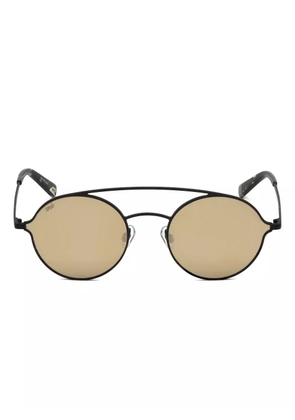 WEB eyewear double-bridge round-frame sunglasses - Black