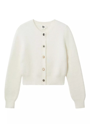 b+ab crew-neck pearl-embellishment cardigan - White