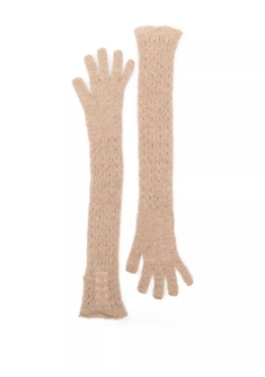 Fabiana Filippi long-fingerless gloves - Neutrals