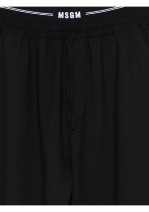 MSGM logo-waistband pants - Black