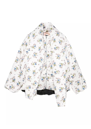 Nº21 floral-print balloon-sleeves jacket - White