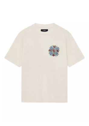 AMIRI rose-embellished T-shirt - Neutrals