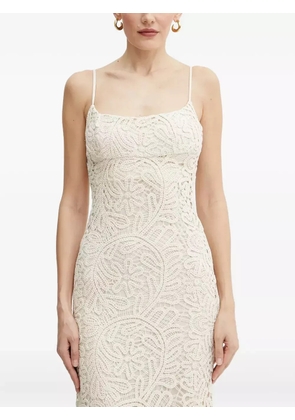 Bardot lace-patterned midi dress - Neutrals
