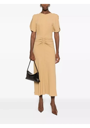 Victoria Beckham flutter-sleeve draped dress - Yellow