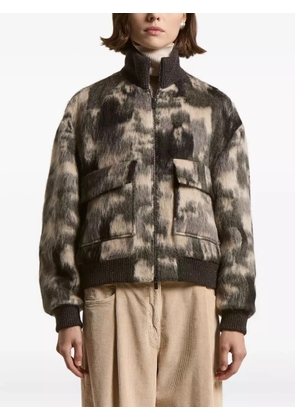 Peserico camouflage-pattern zip-front jacket - Green