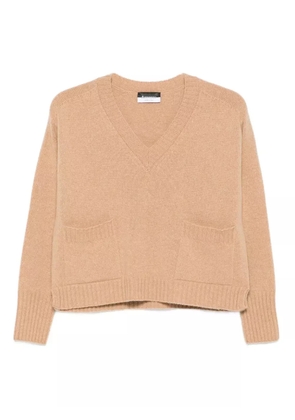 AROVESCIO V-neck patch-pocket sweater - Neutrals
